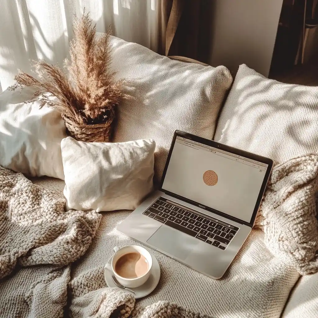 Boho Laptop and Coffee Midjourney提示词