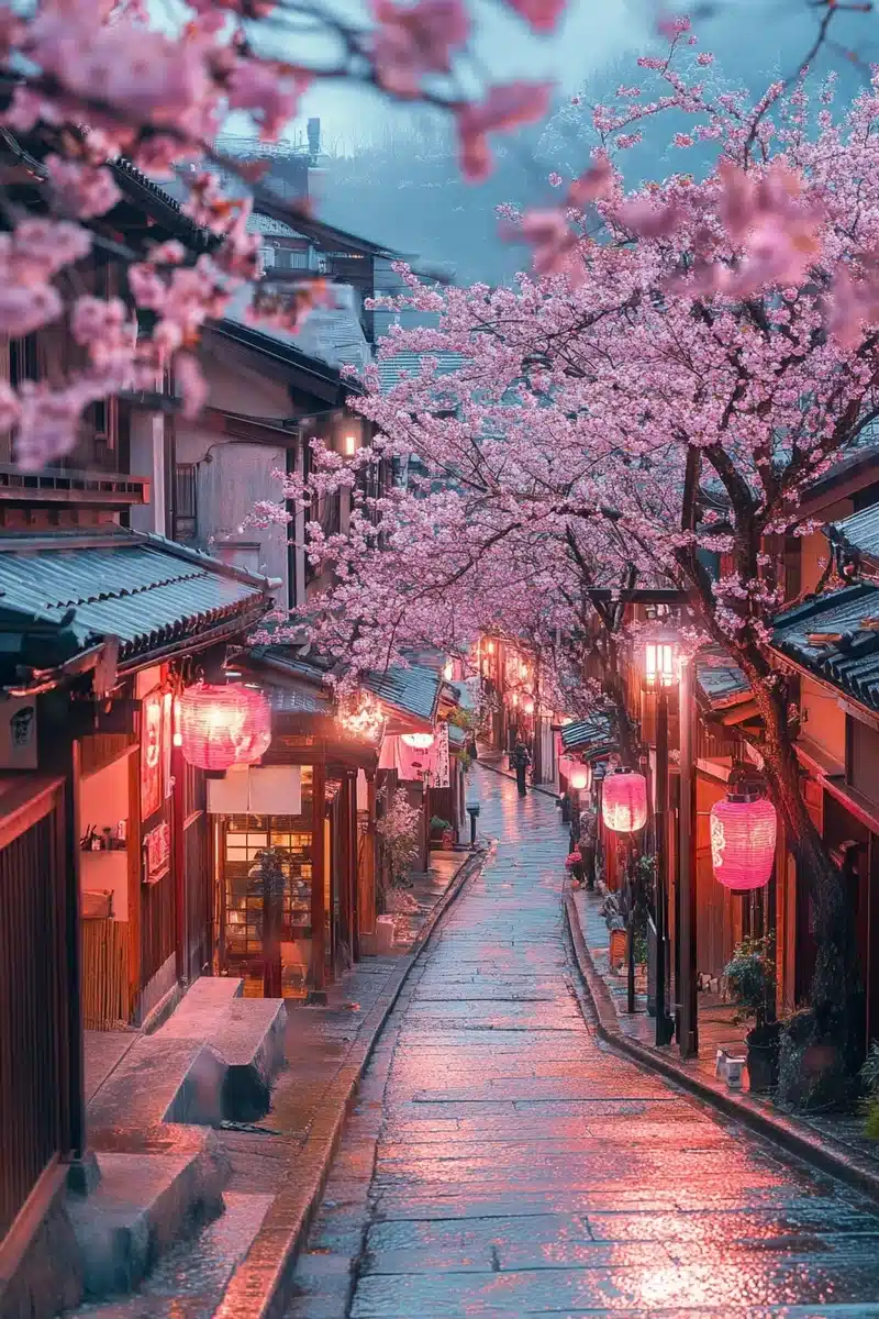 Sakura Posters in Japan Midjourney提示词
