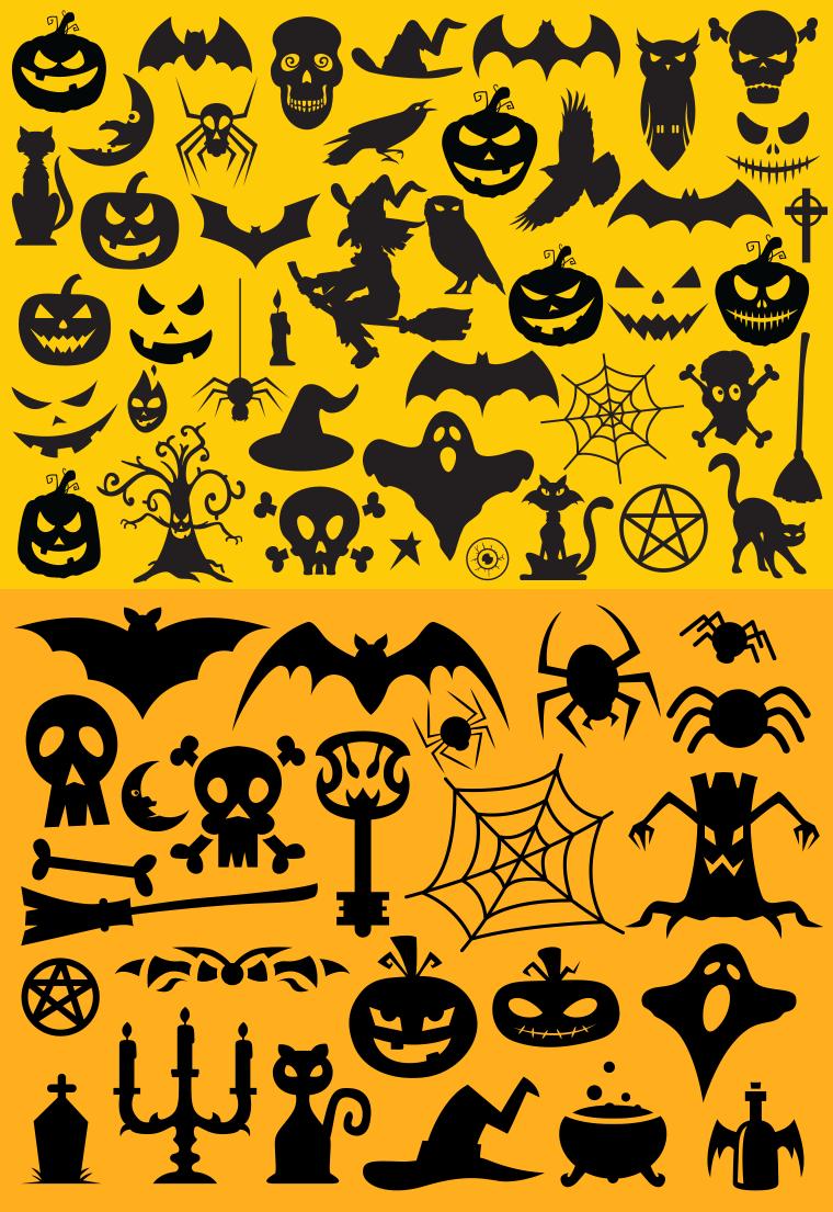Free Halloween Vector Shapes Set（万圣节）