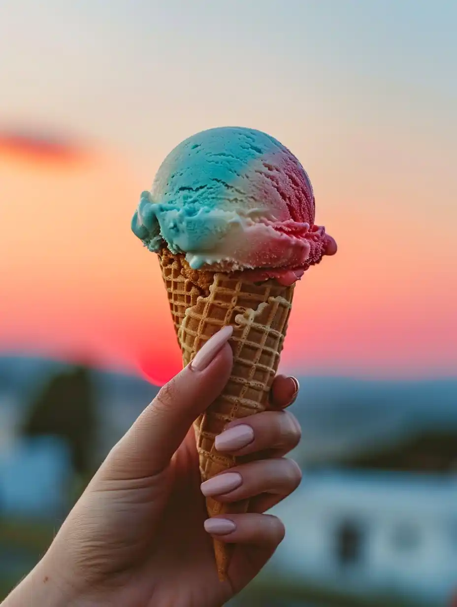 Colorful Ice Cream Hand Midjourney提示词