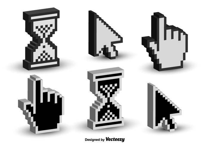 鼠标点击光标3D矢量图标