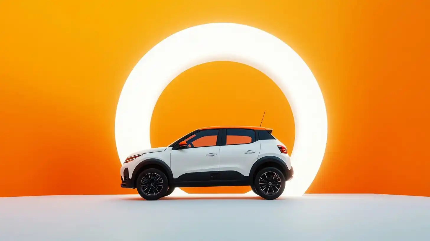 Citroen C3 Leaping Through Typography Midjourney提示词