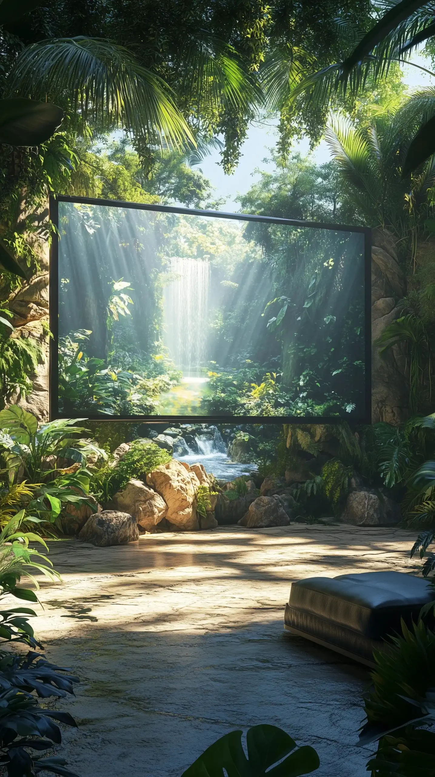 Hyperrealistic TV in Jungle Midjourney提示词