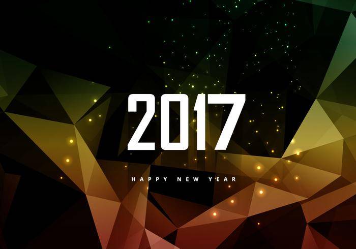 发光的多边形2016年新年卡