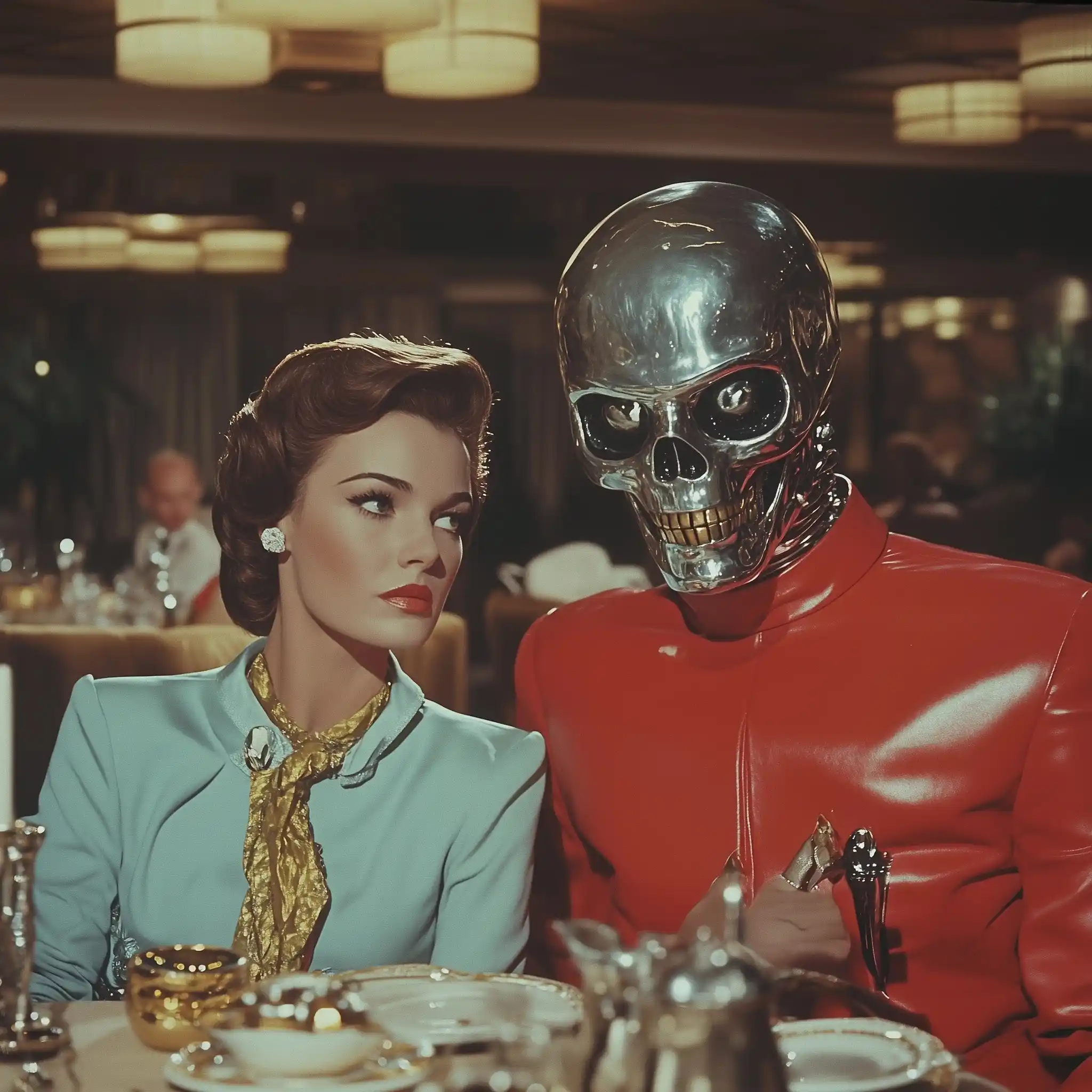 Elegant Woman with Alien Midjourney提示词