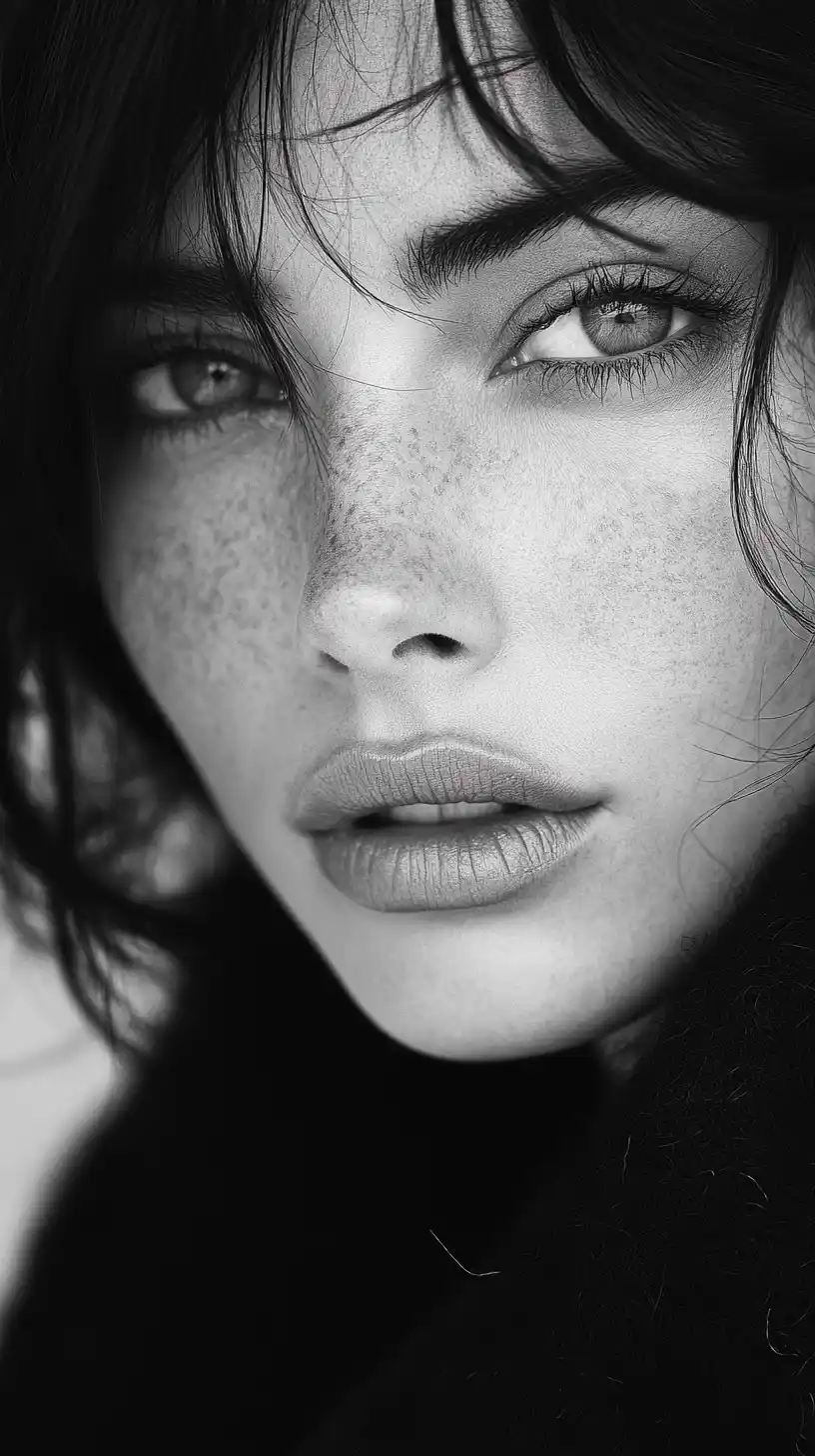 Black and White Portrait Midjourney 提示词生成效果