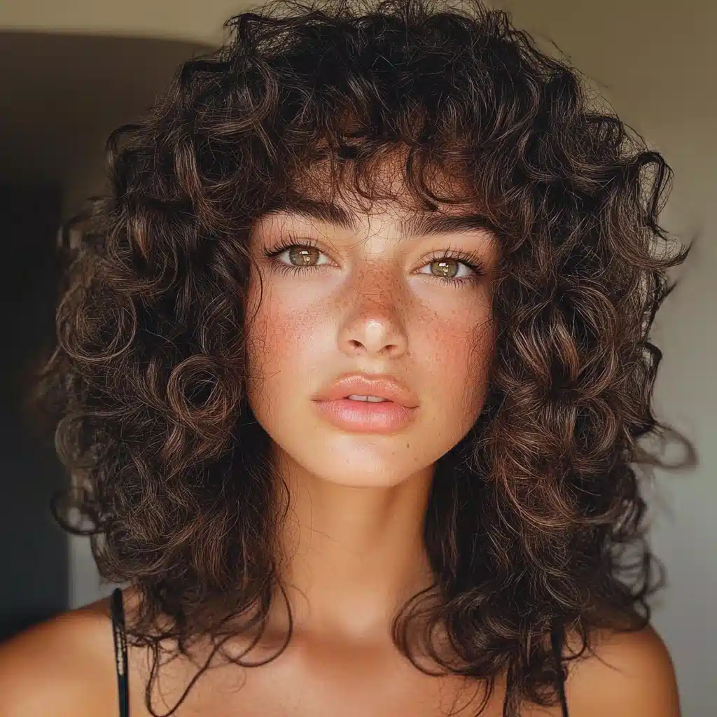 Curly Haircut Illustration Midjourney提示词