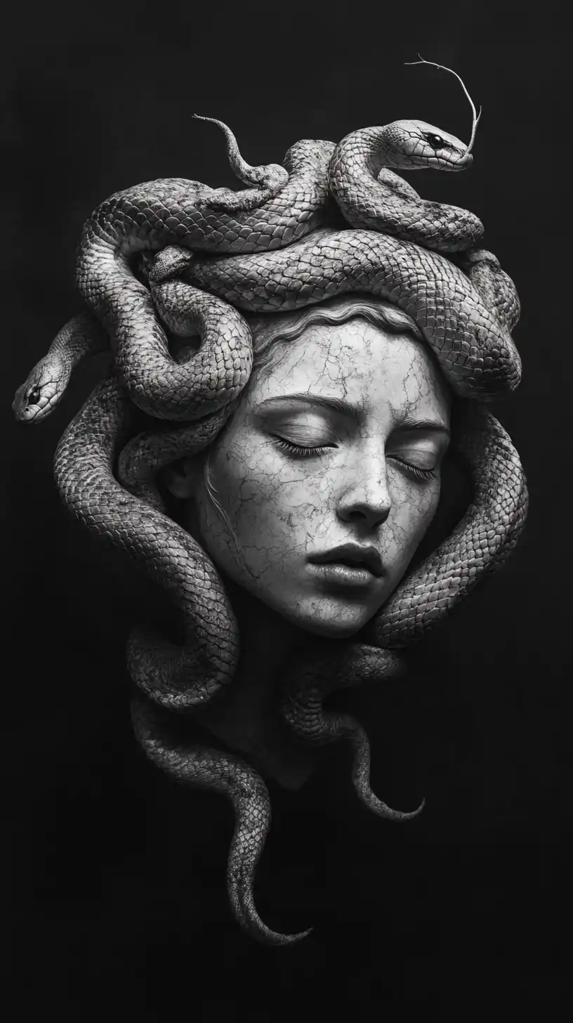 Medusa Statue in Realism Midjourney提示词