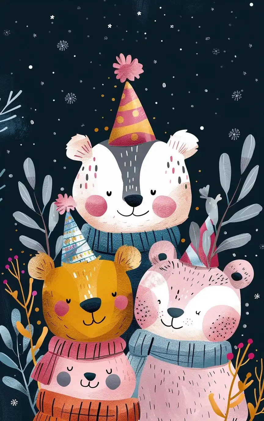 Funny Animal Birthday Card Midjourney提示词