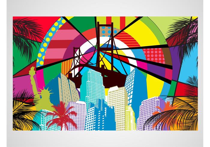 波普艺术城市矢量