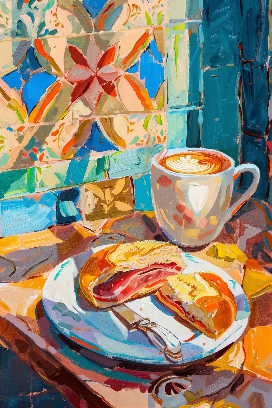 Naive Mediterranean Breakfast Midjourney提示词