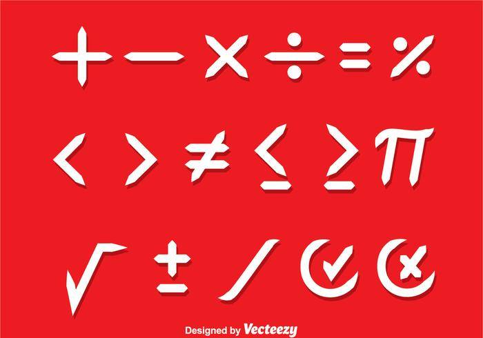 数学符号白色矢量