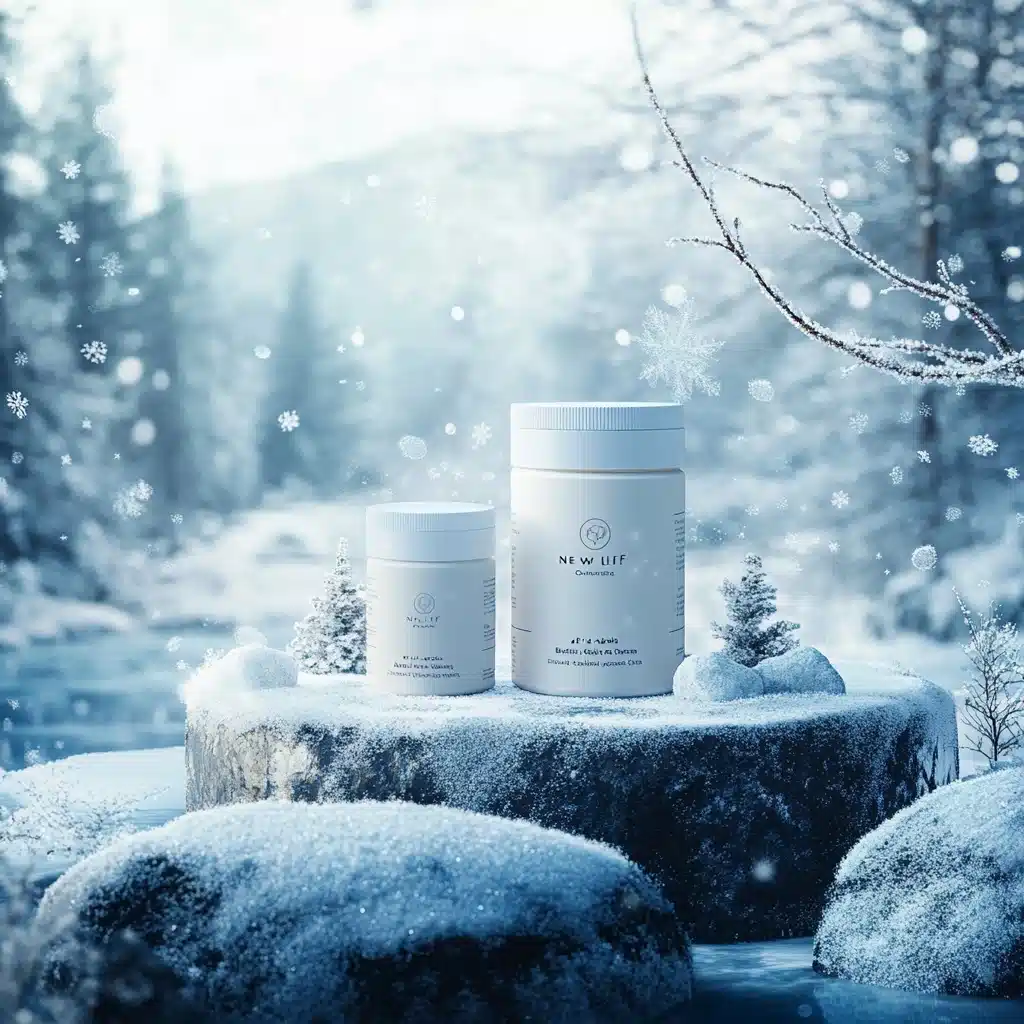 Minimalist Winter Supplement Showcase Midjourney提示词