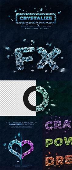 水晶文字特效PS动作预设ABR格式202123