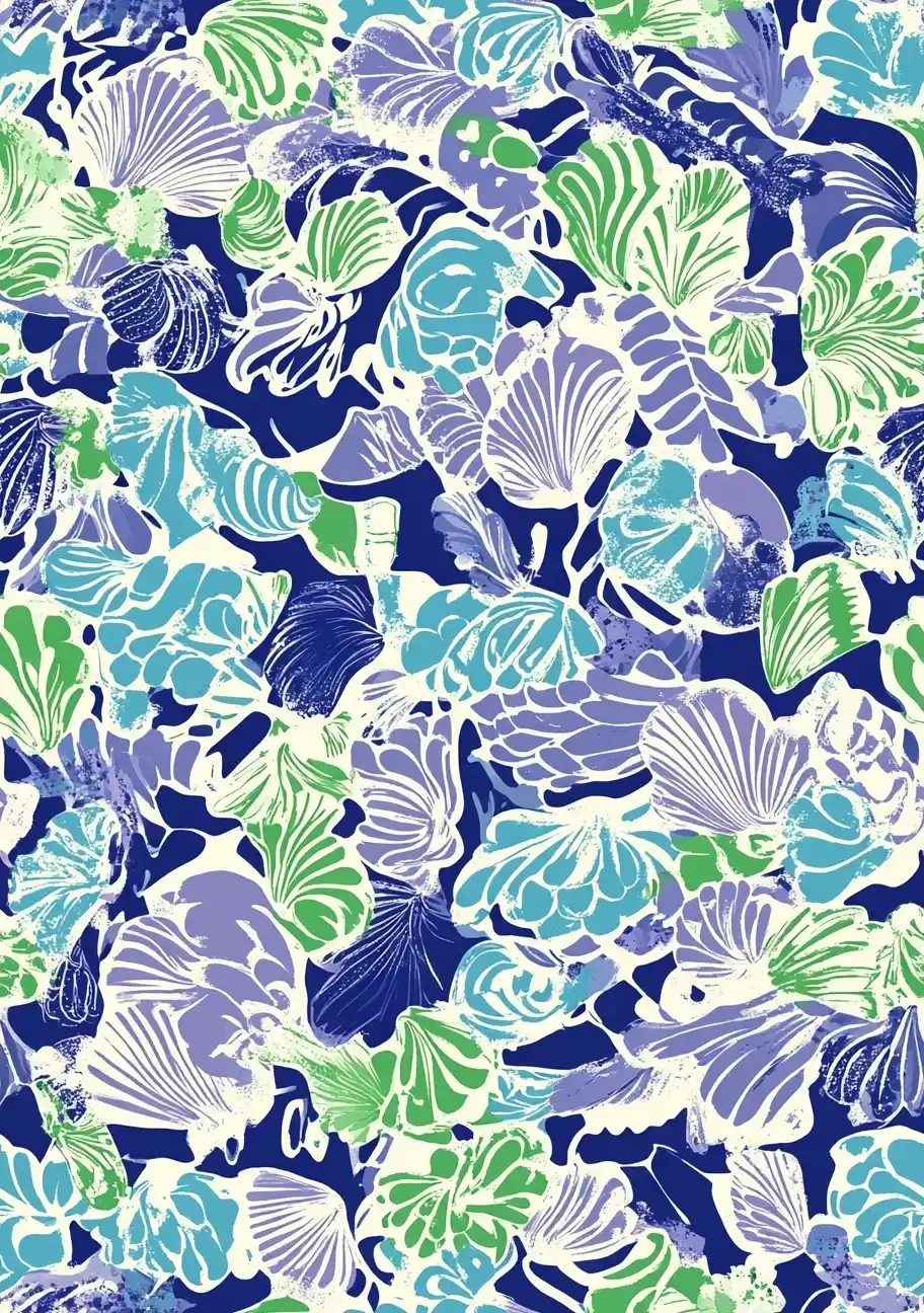 Seashell Pattern in Pastels Midjourney提示词