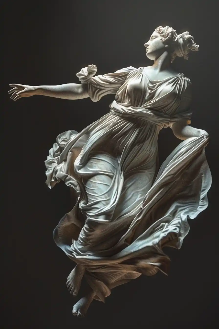 Elegant Woman in Greek Style Midjourney 提示词生成效果