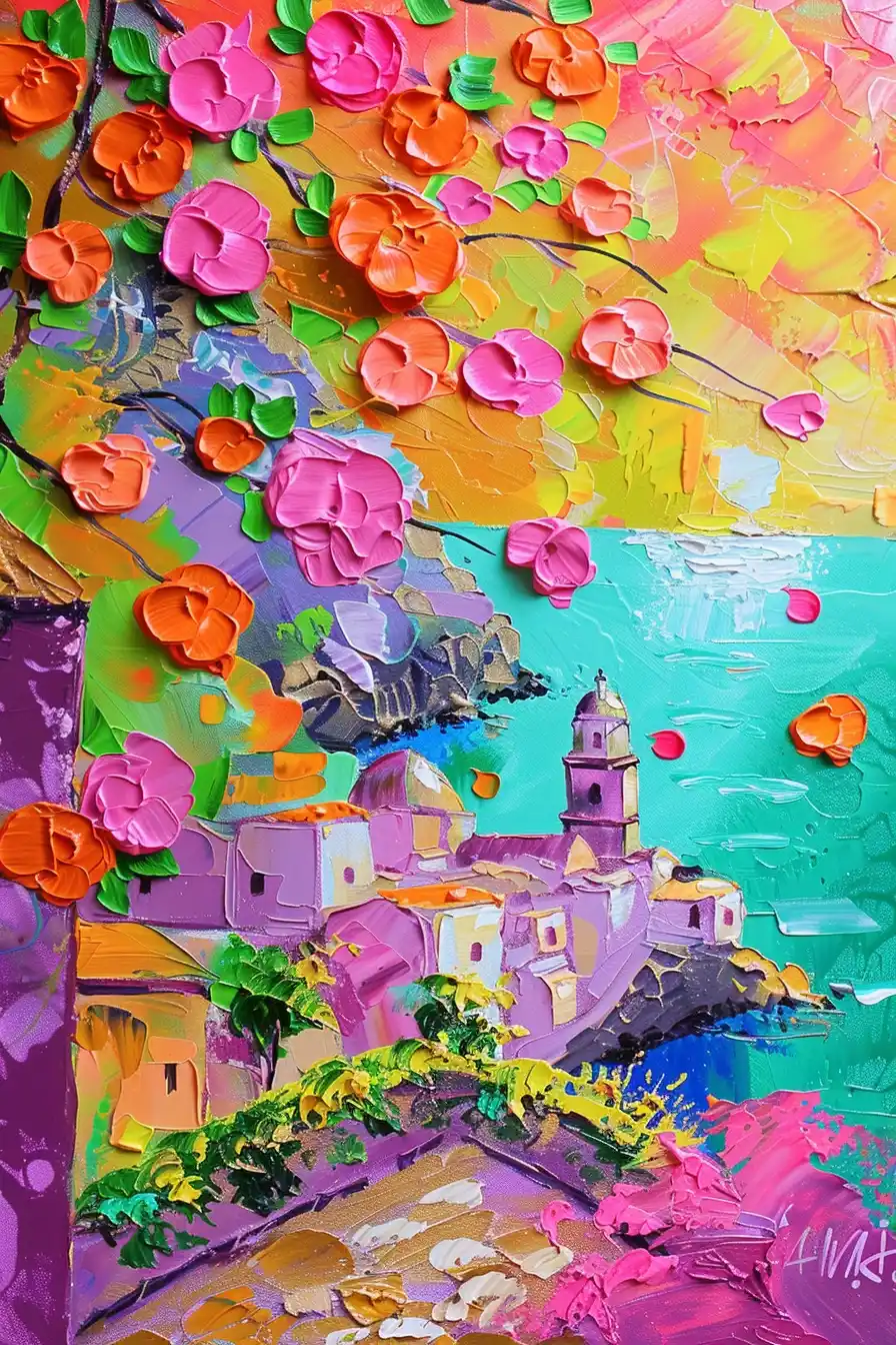 Abstract Amalfi Coast Palette Midjourney提示词