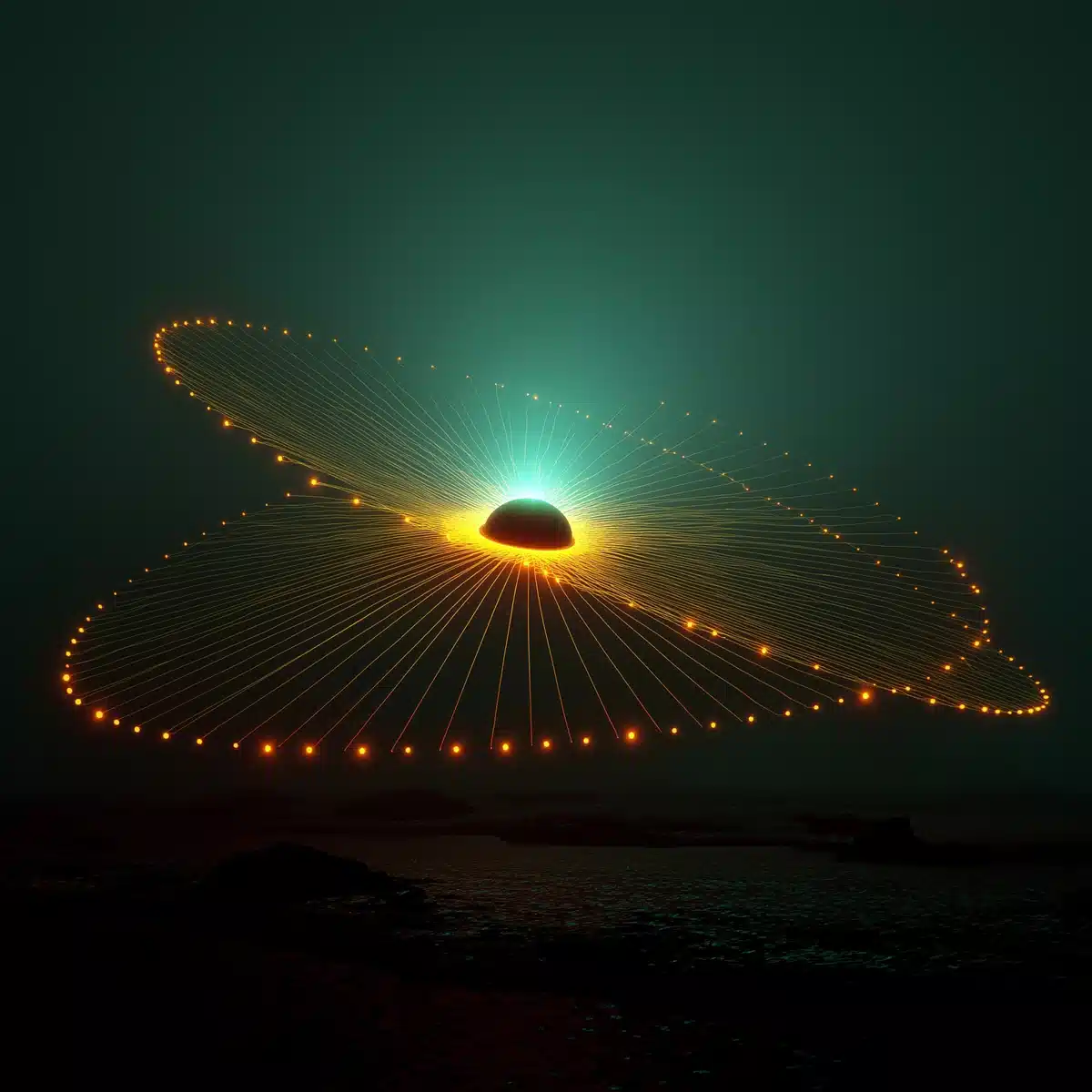 Abstract Energy Field Visualization Midjourney提示词