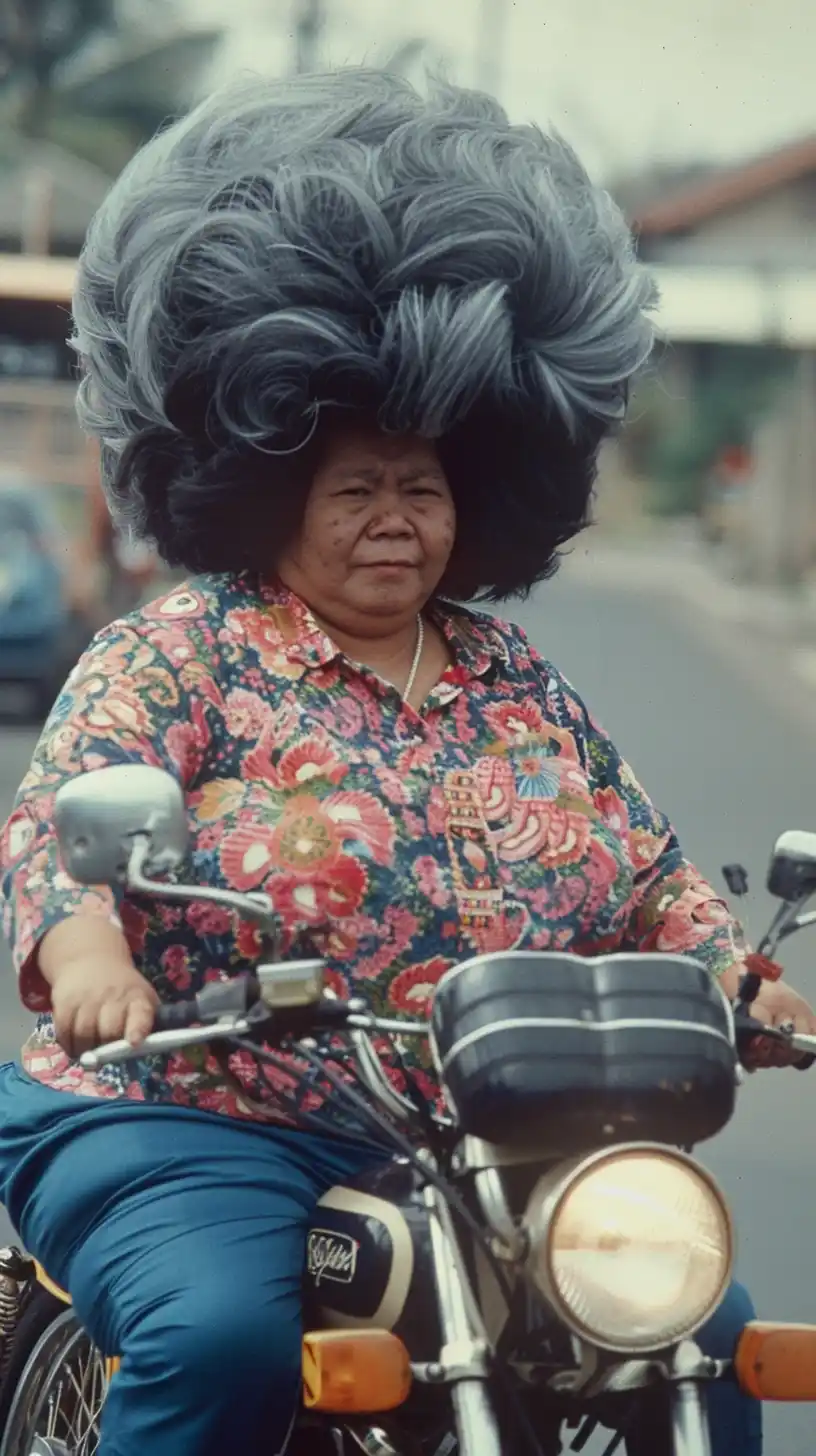 Indonesian Chic Hair Motorcycle Midjourney提示词