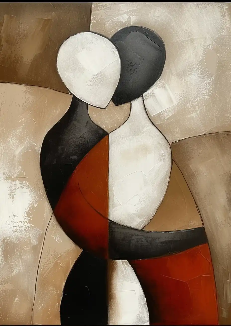 Abstract Chaos Couple Figures Midjourney提示词
