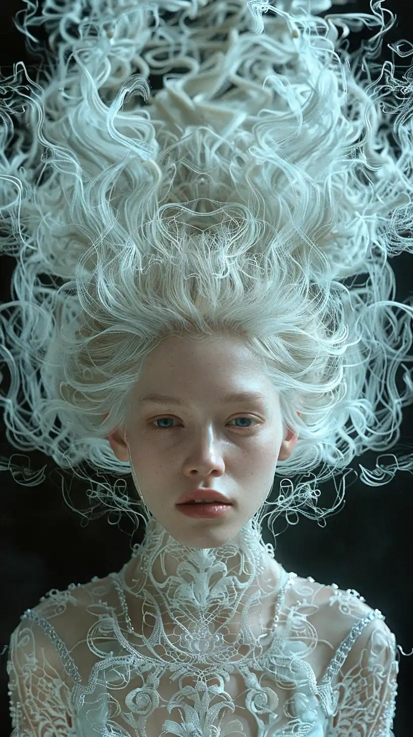 Smoke-Like Hair Art Midjourney提示词