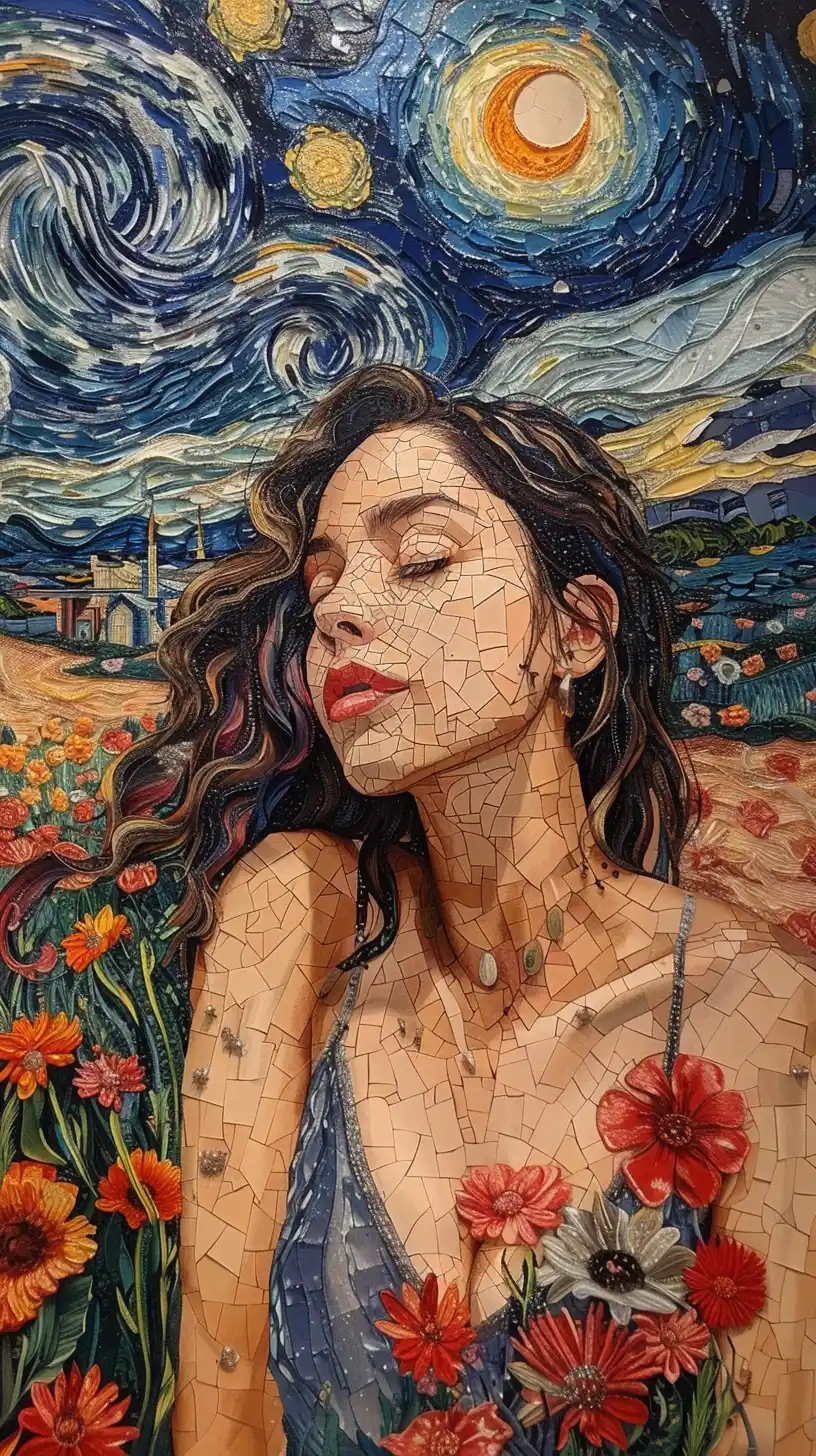 Van Gogh Watercolor Chaos Midjourney提示词