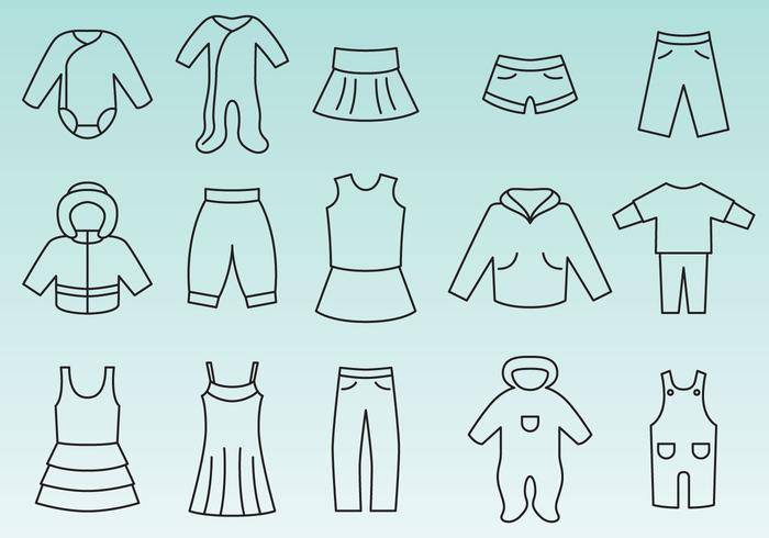 婴儿衣服图标矢量