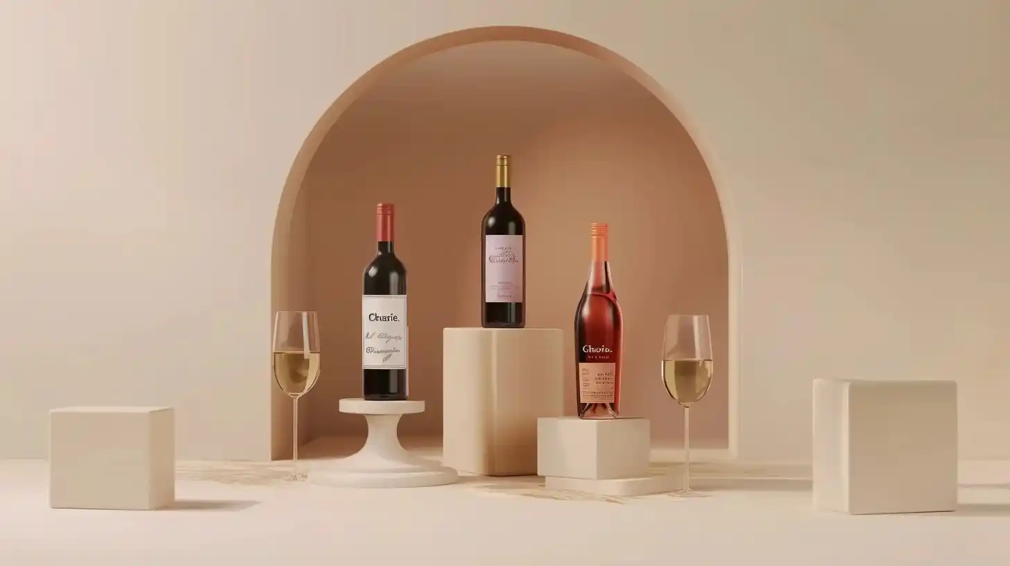 Pastel Wine Trio Pedestals Midjourney提示词