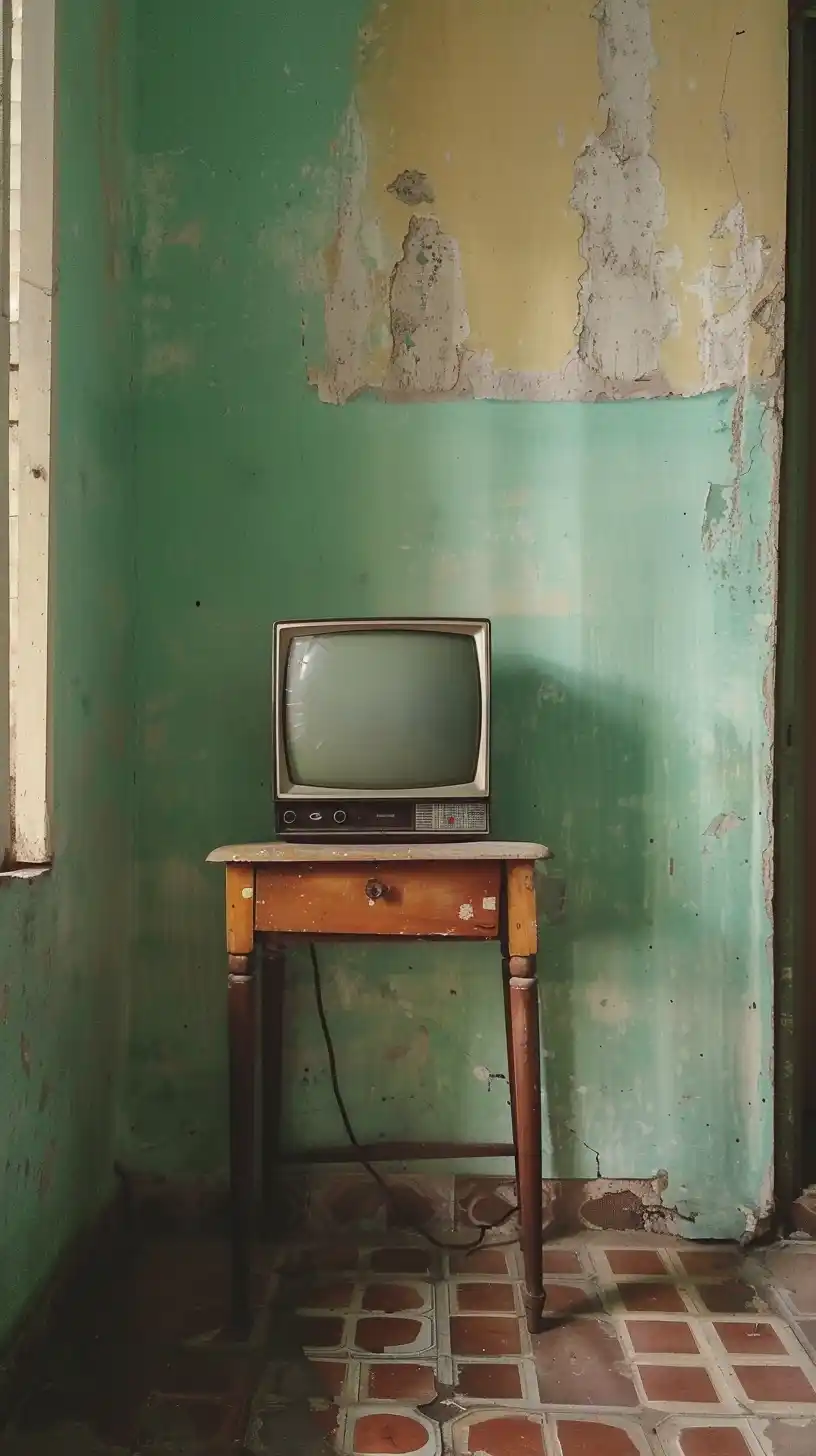 Retro TV in Cuban Room Midjourney提示词