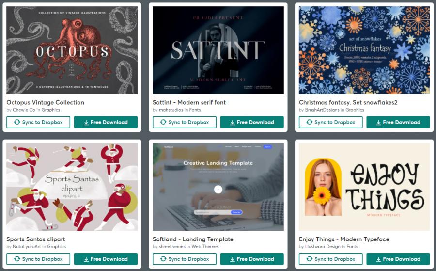 （2021年12月9日）CreativeMarket网站本周免费资源打包