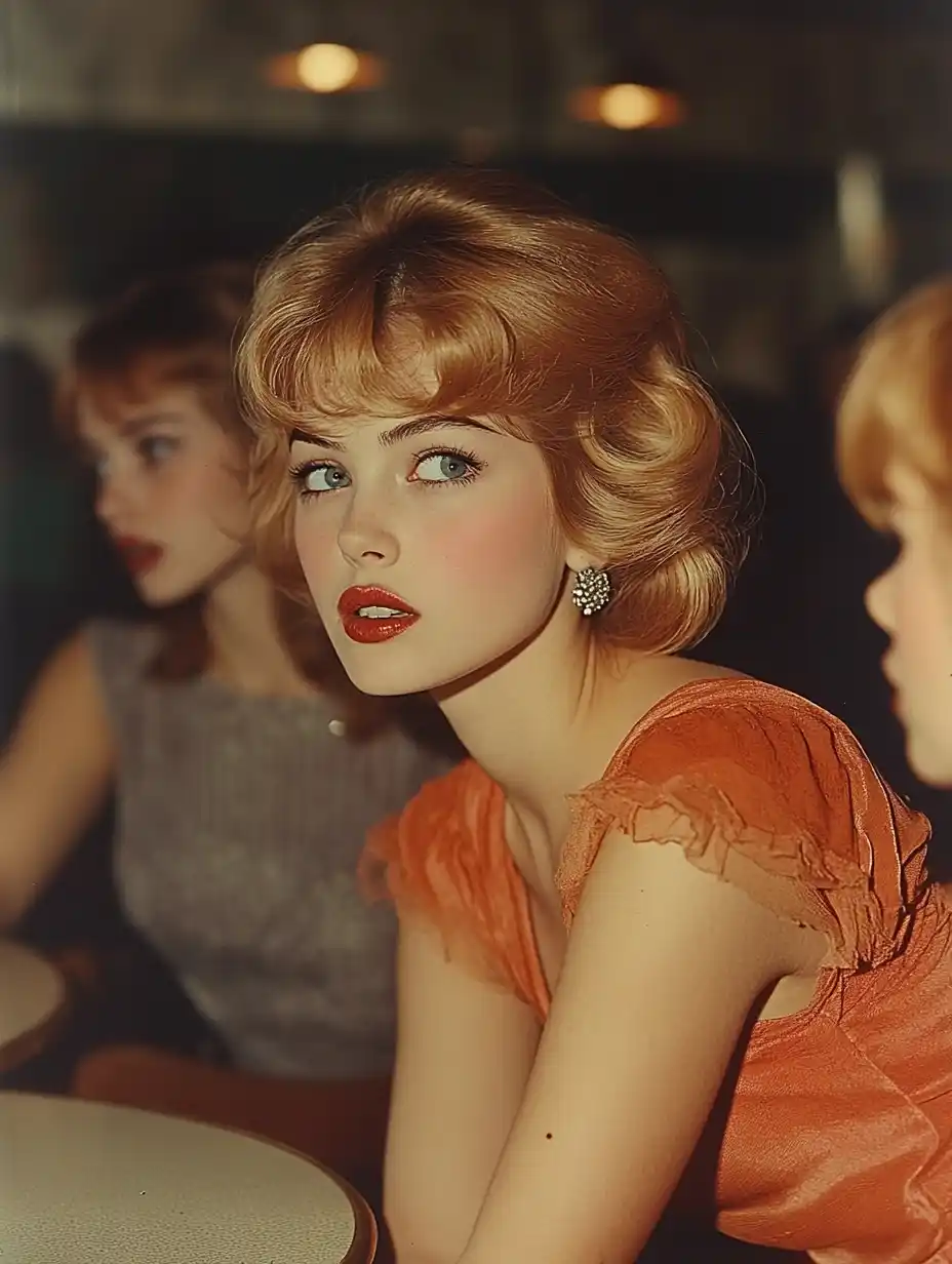 Vintage Restaurant Gossip Scene Midjourney 提示词生成效果