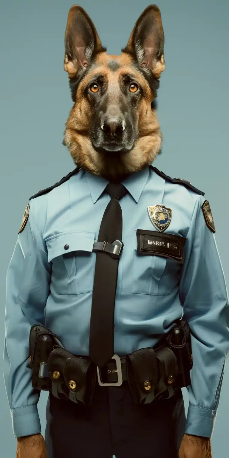 Security German Shepherd – Uniformed Midjourney提示词