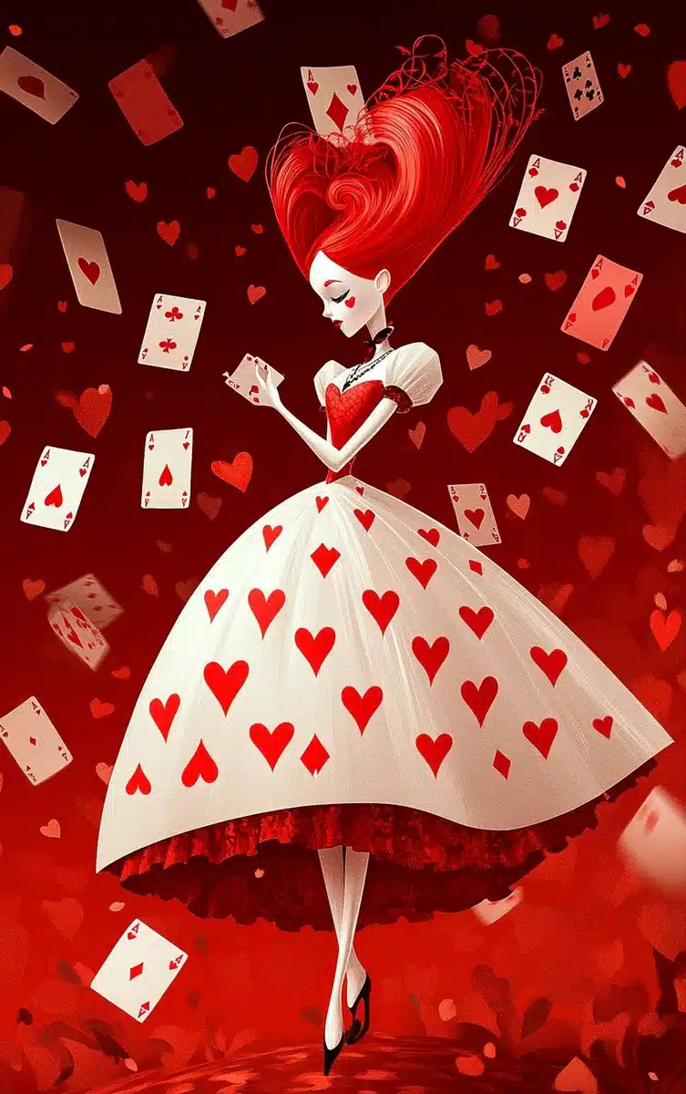 Queen of Hearts Vector Poster Midjourney提示词