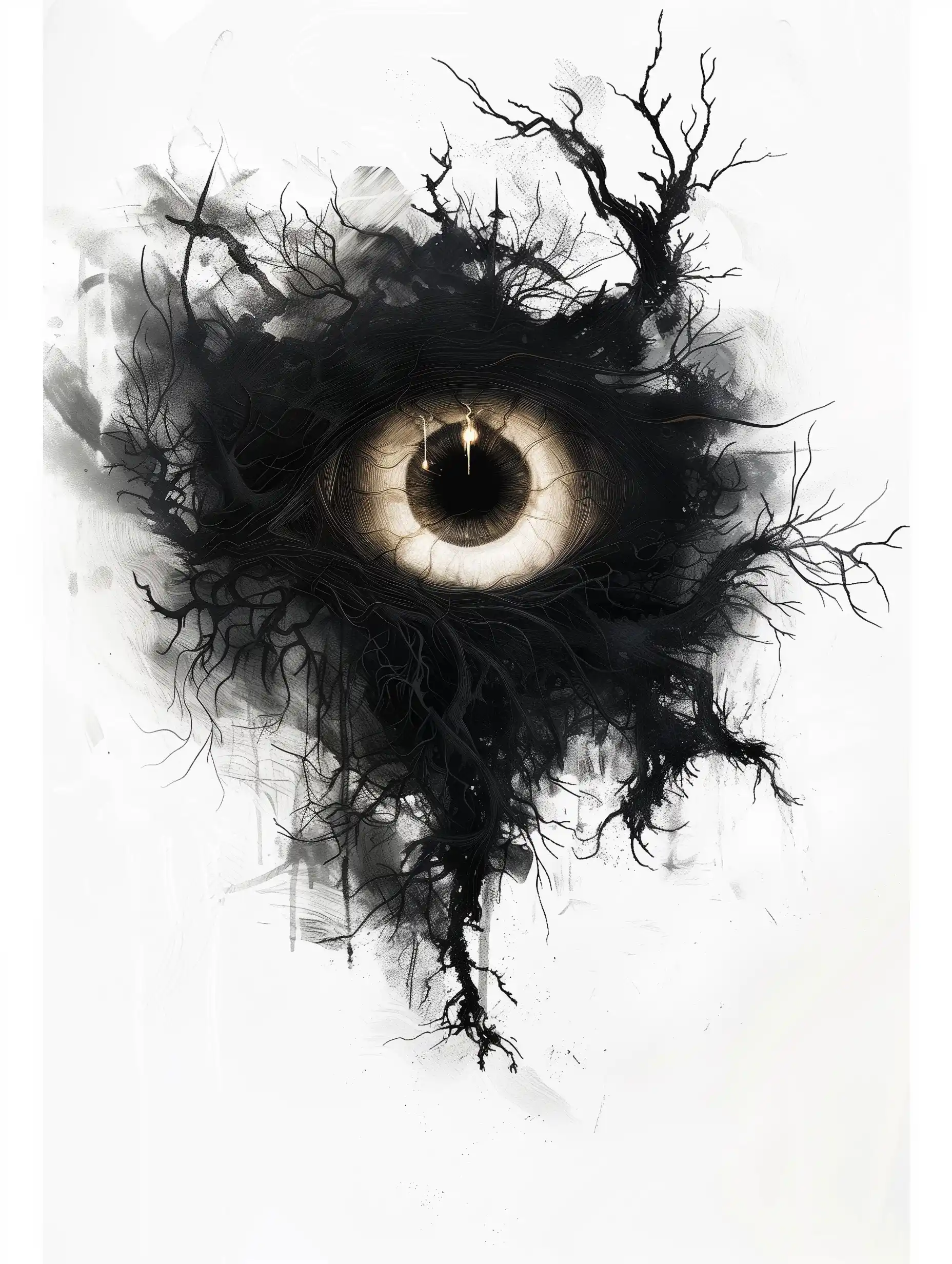 Shadowy Eye in Mist Midjourney提示词