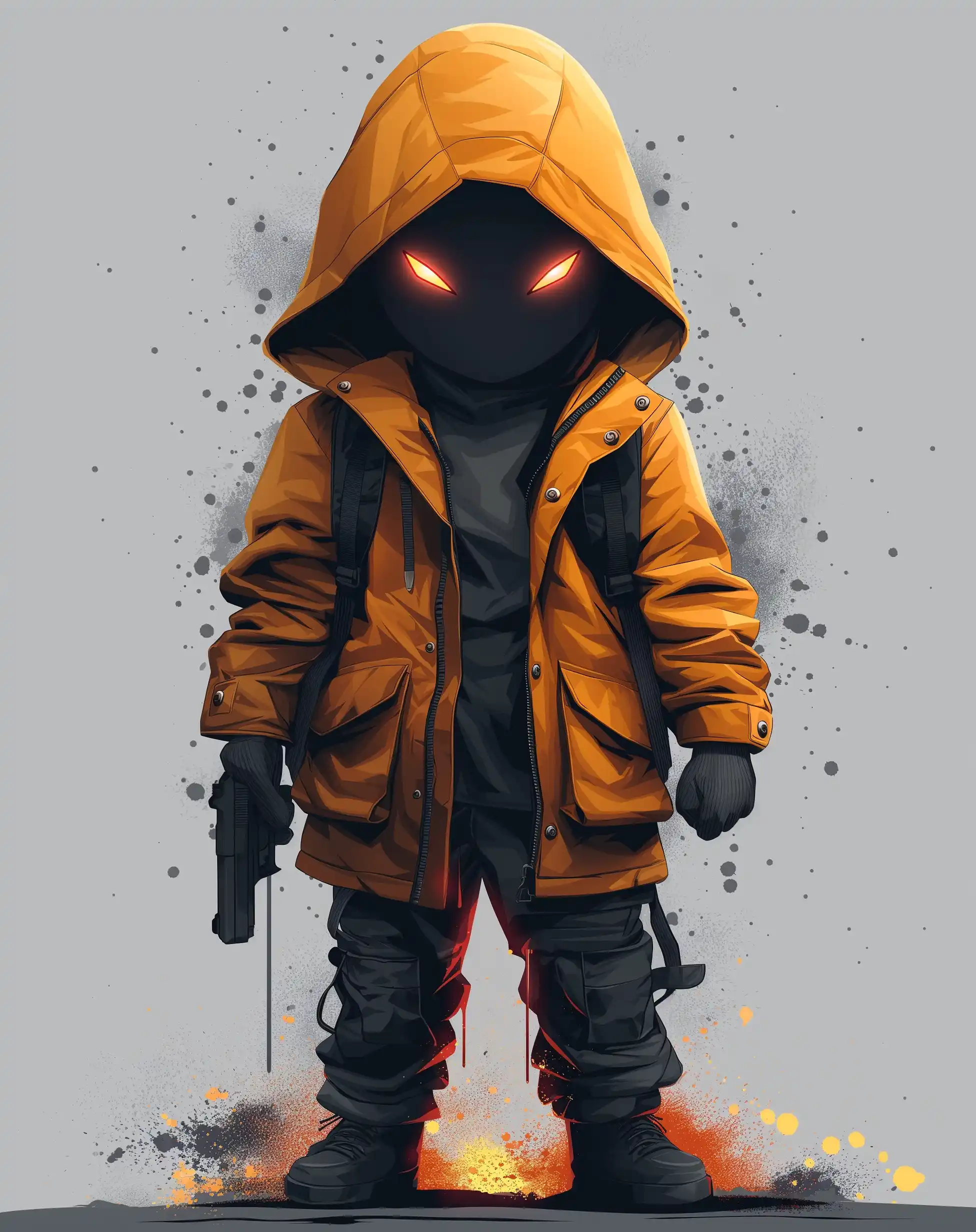 Vector Hooded Hacker Midjourney提示词