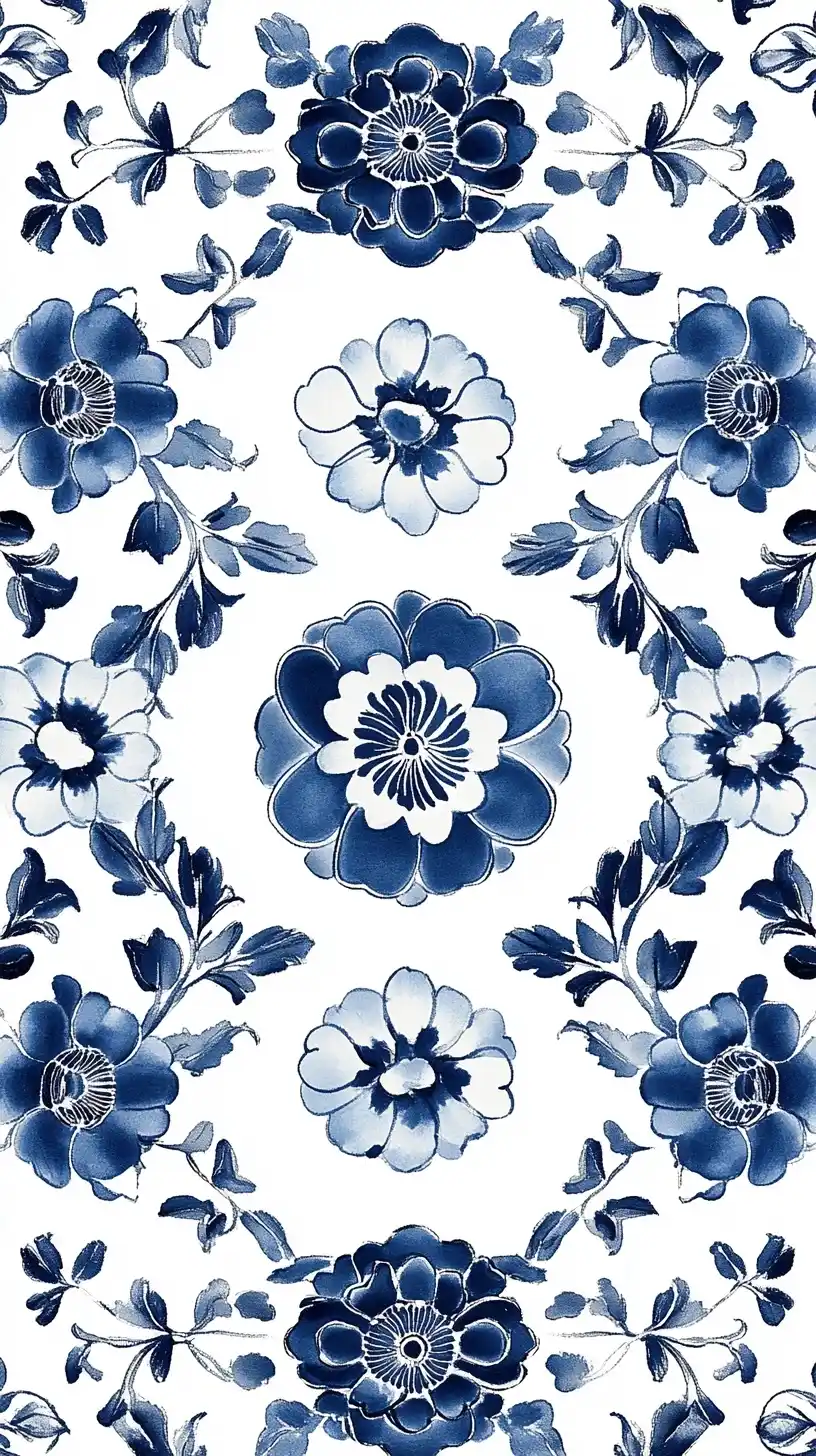 Minimalist Blue Porcelain Design Midjourney提示词