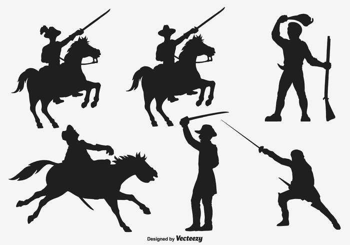骑兵军队矢量剪影