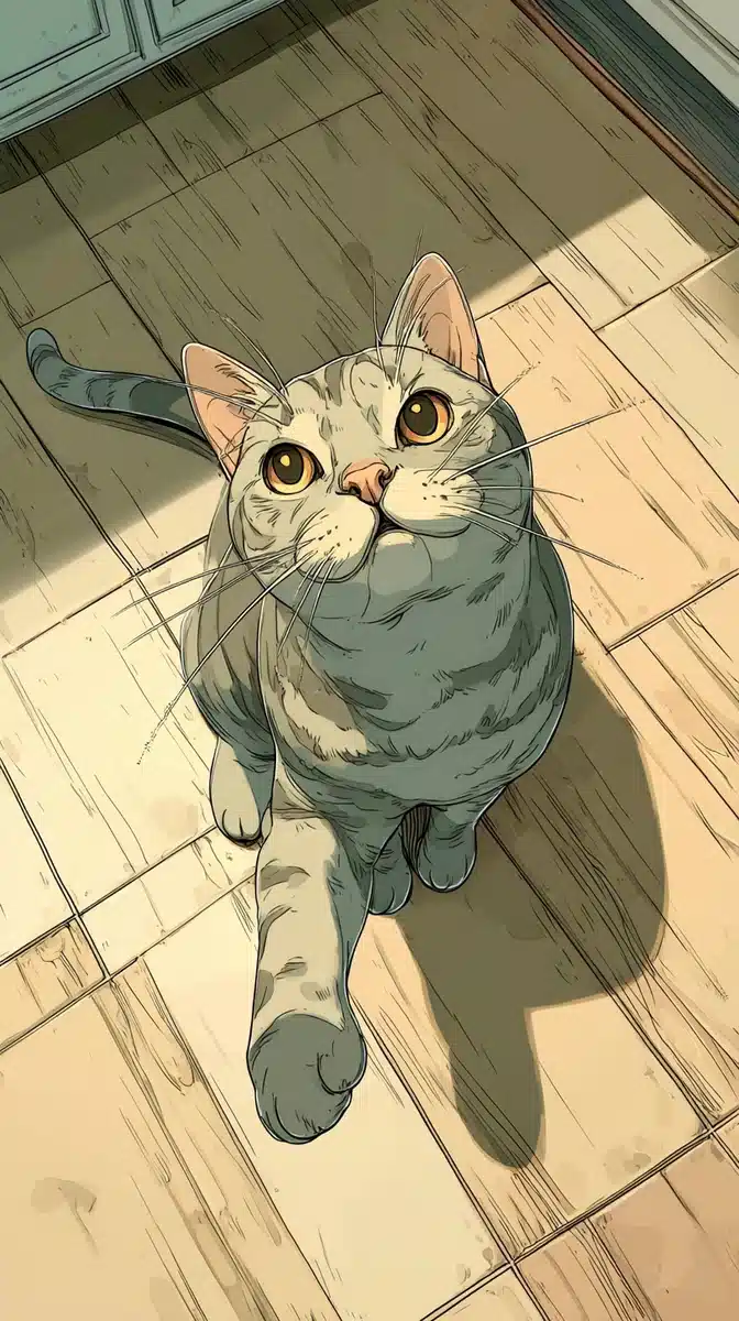 Cartoon Cat Reaching Forward Midjourney提示词