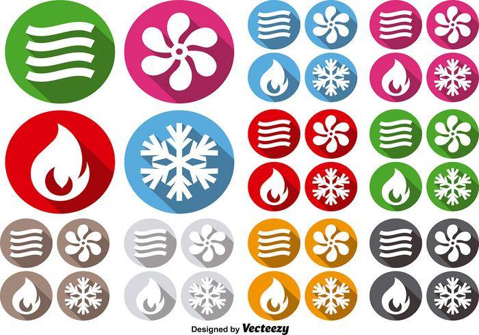 暖通空调图标气候控制技术矢量符号