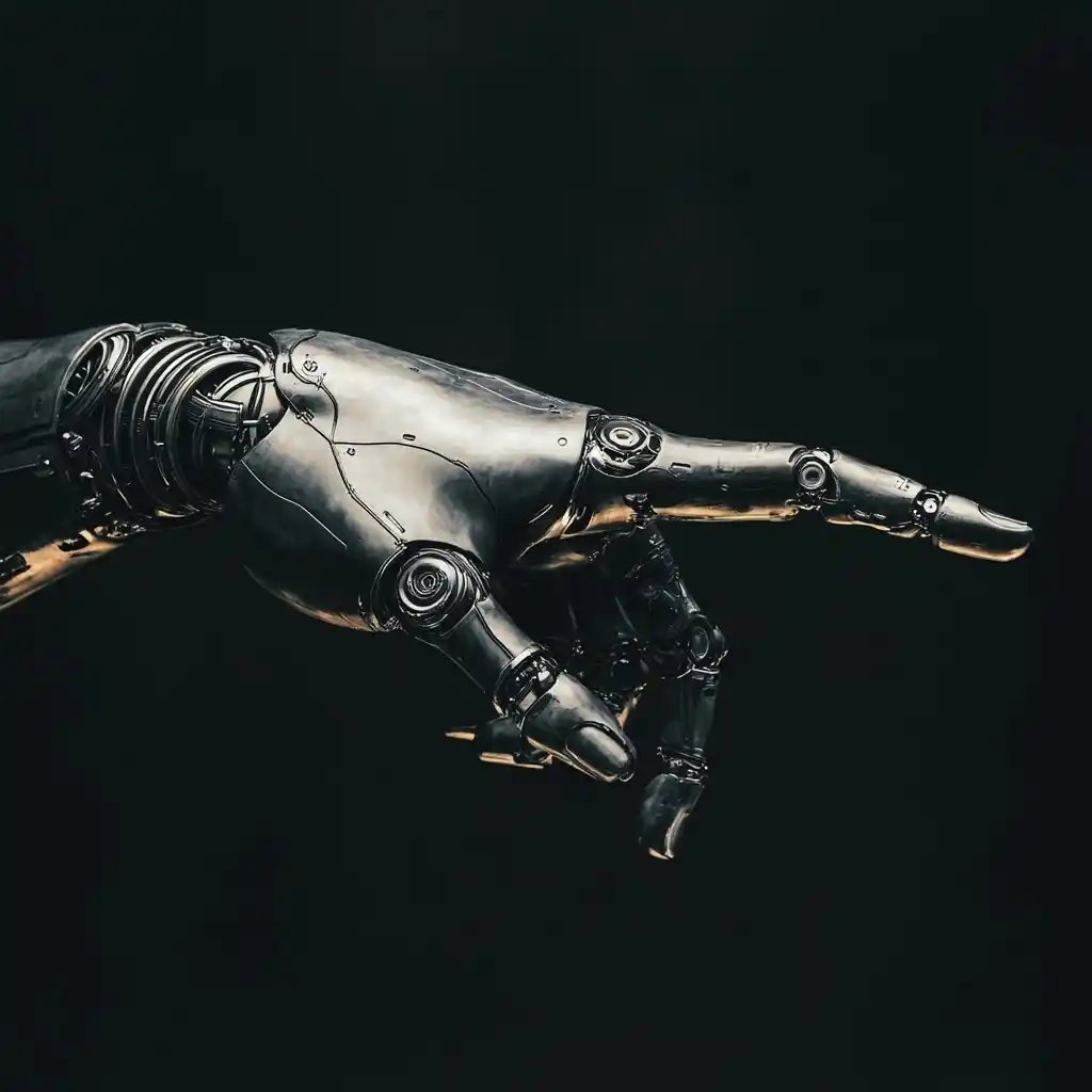 Dystopian AI Robotic Hand Midjourney提示词