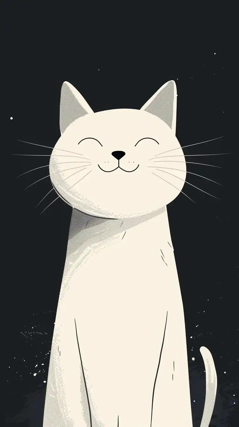 Symmetrical Cat Vector Illustration Midjourney提示词