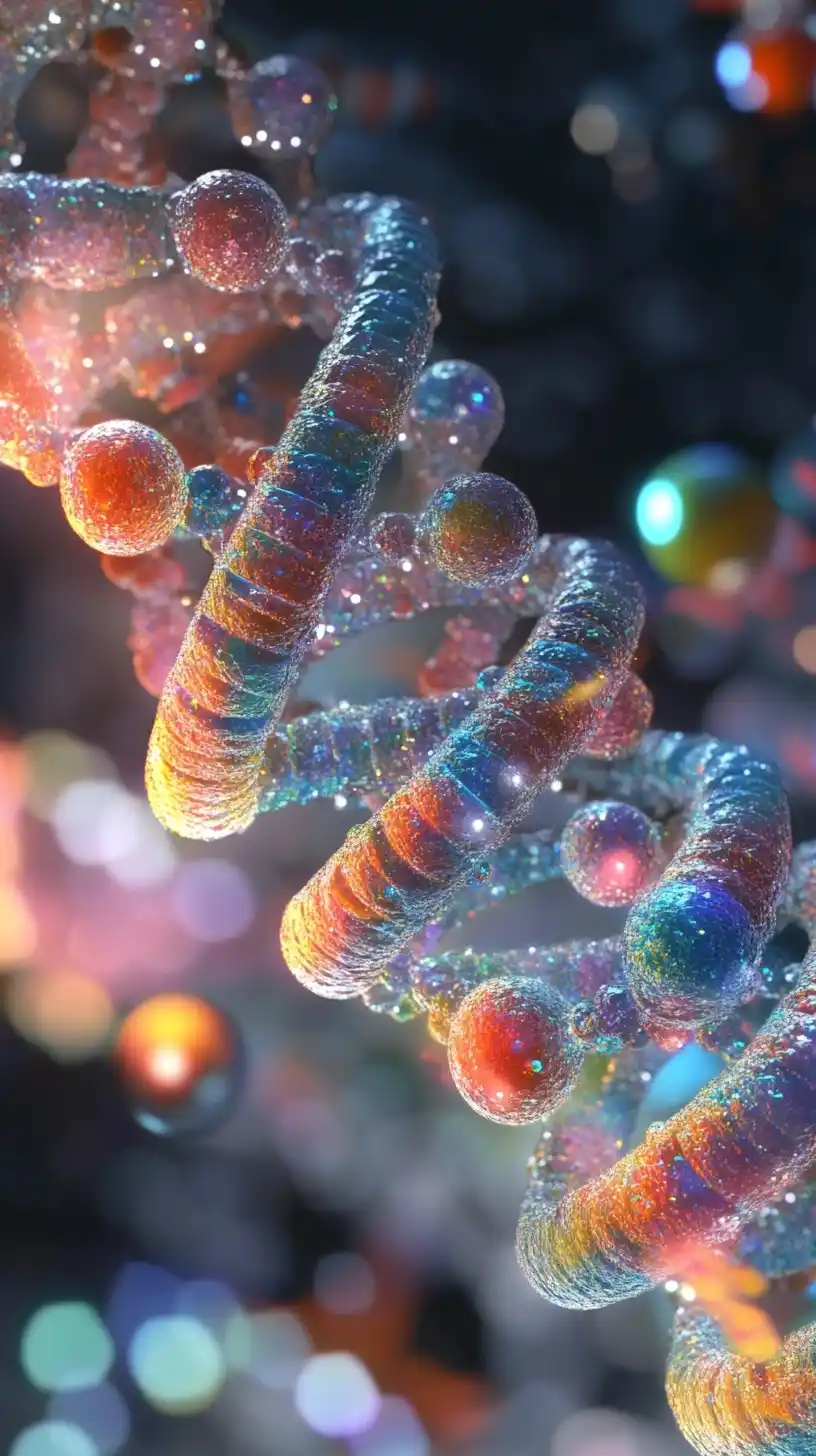 3D Human Cells and DNA Midjourney提示词