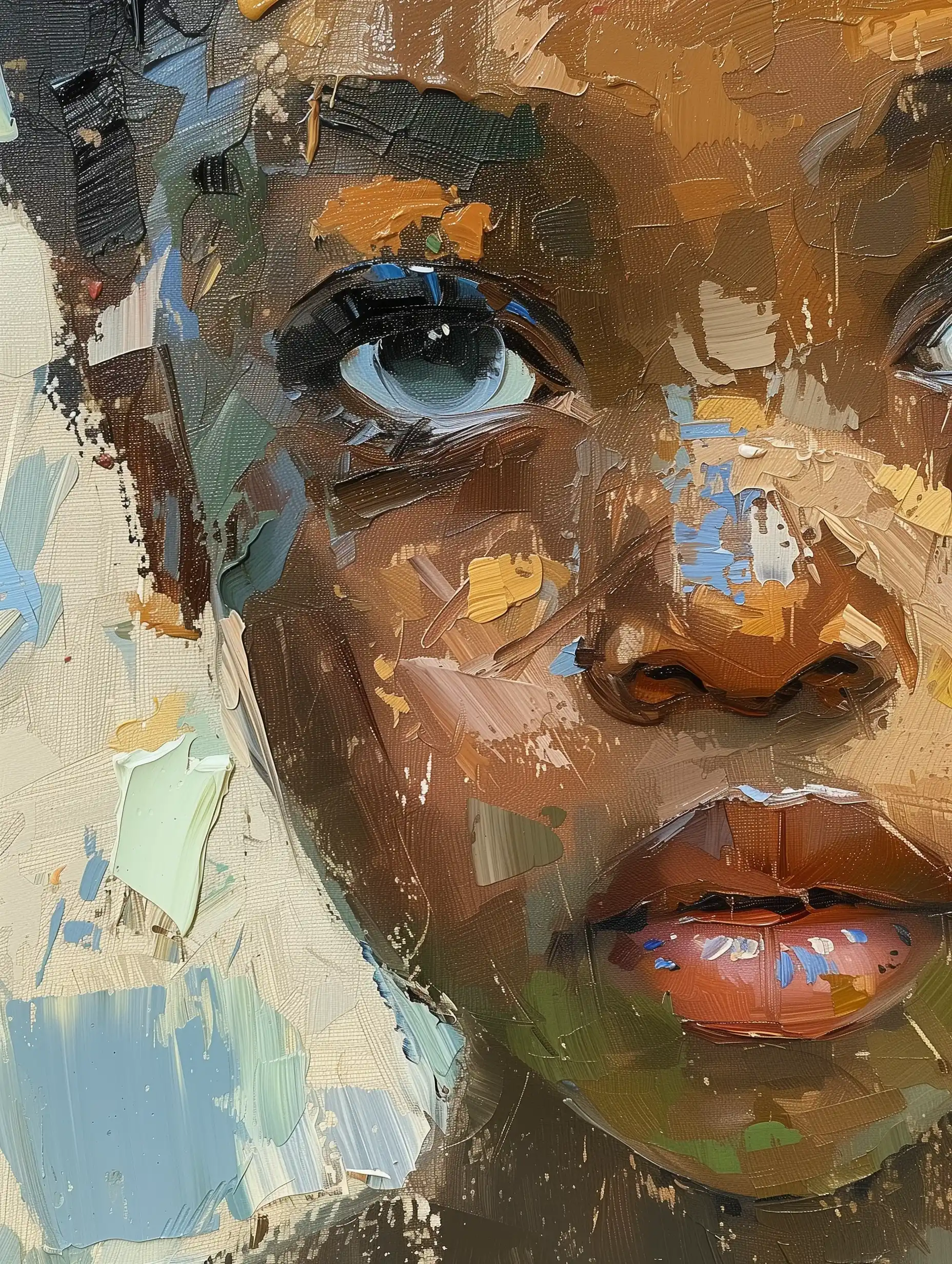 Abstract African Child Portrait Midjourney提示词