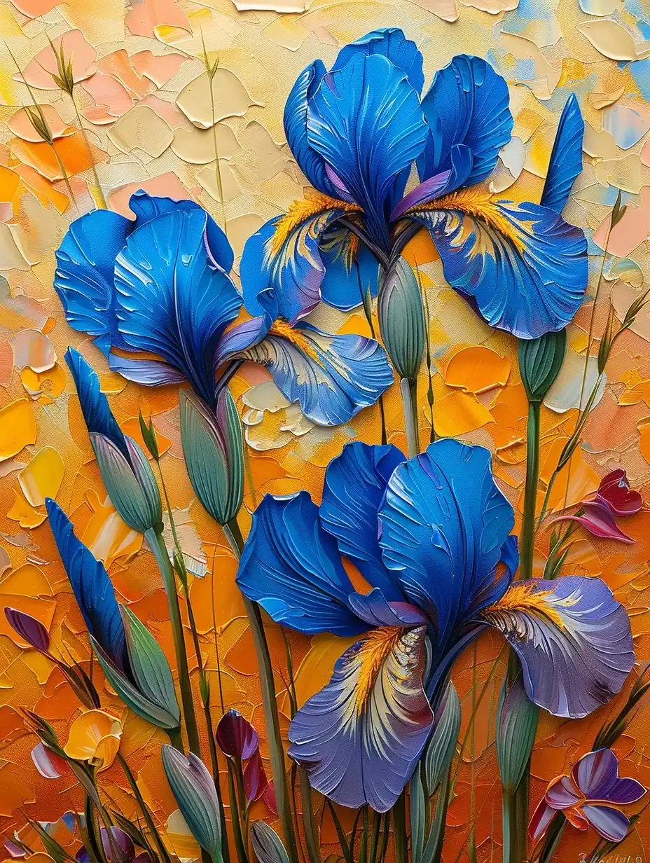 Van Gogh Iris Composition Midjourney提示词