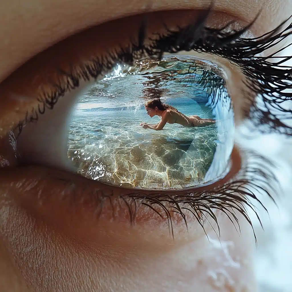 Surreal Eye with Beach Reflection Midjourney提示词