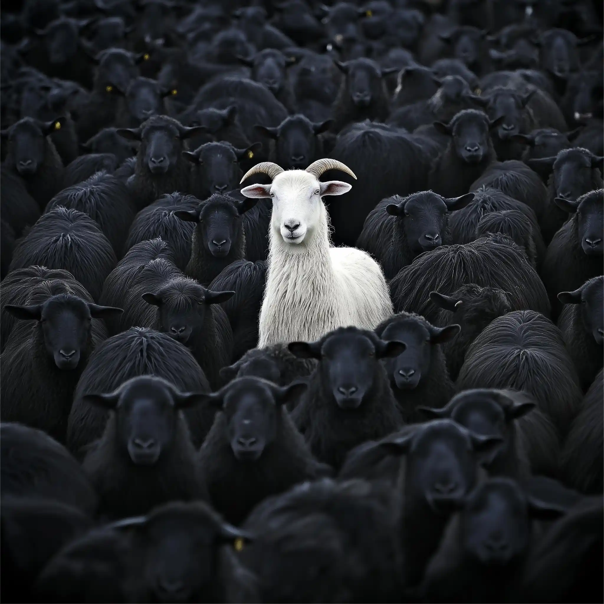 Raw Black Sheep Herd Midjourney提示词