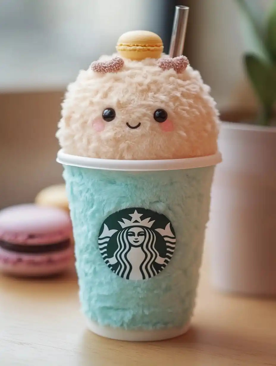 Furry Latte Cup Illustration Midjourney提示词