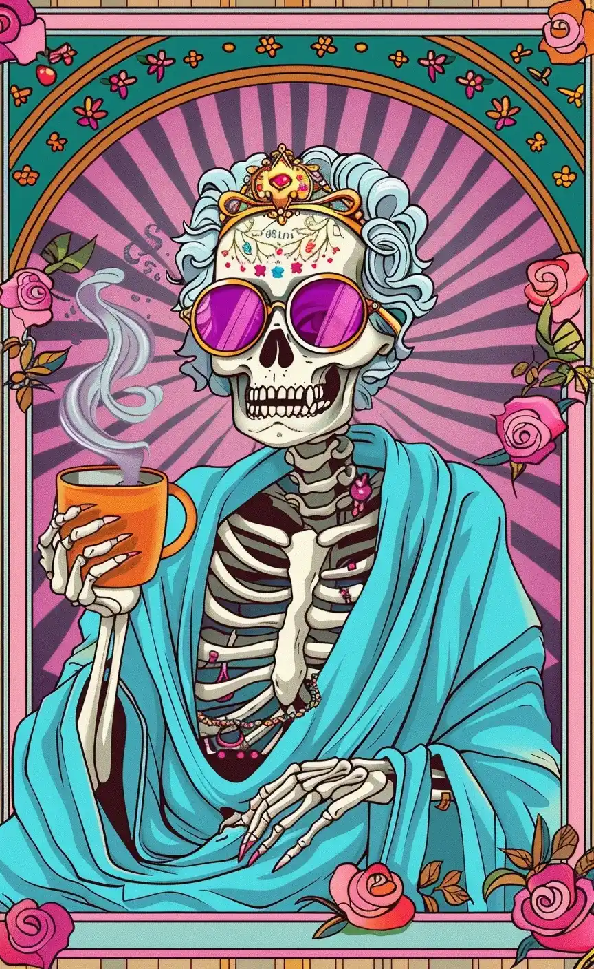 Tarot Skeleton Grandma Midjourney 提示词生成效果