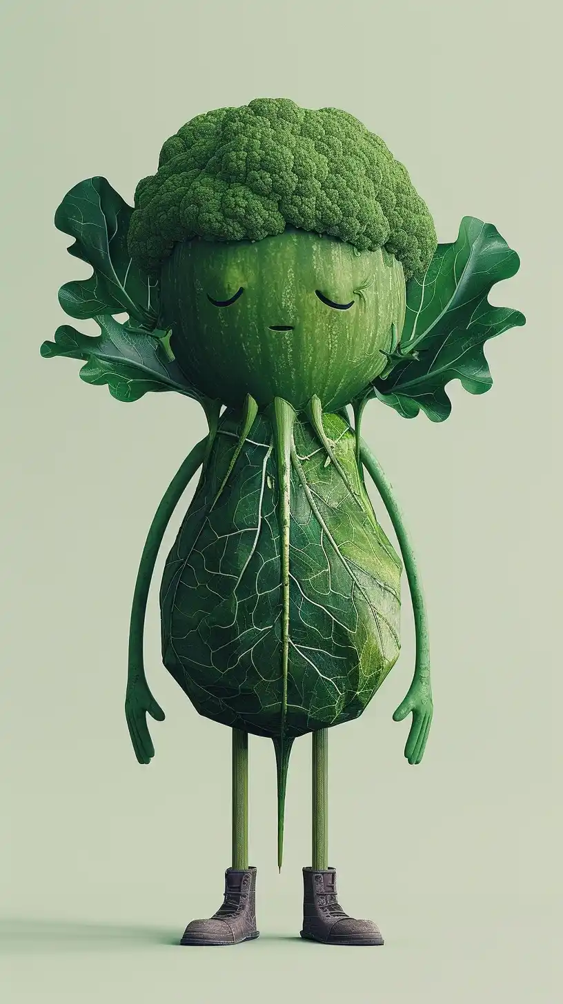 Togashi-Style Veggie Character Midjourney提示词