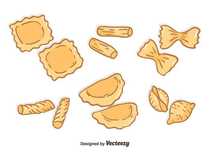 手绘面食集合矢量